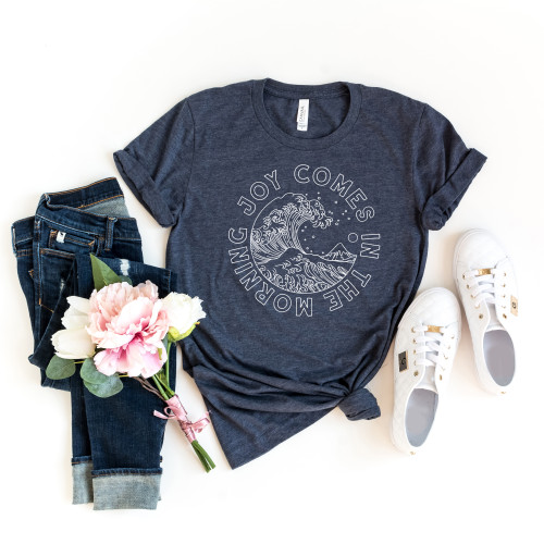 Joy Comes In The Morning Tee White Ink
